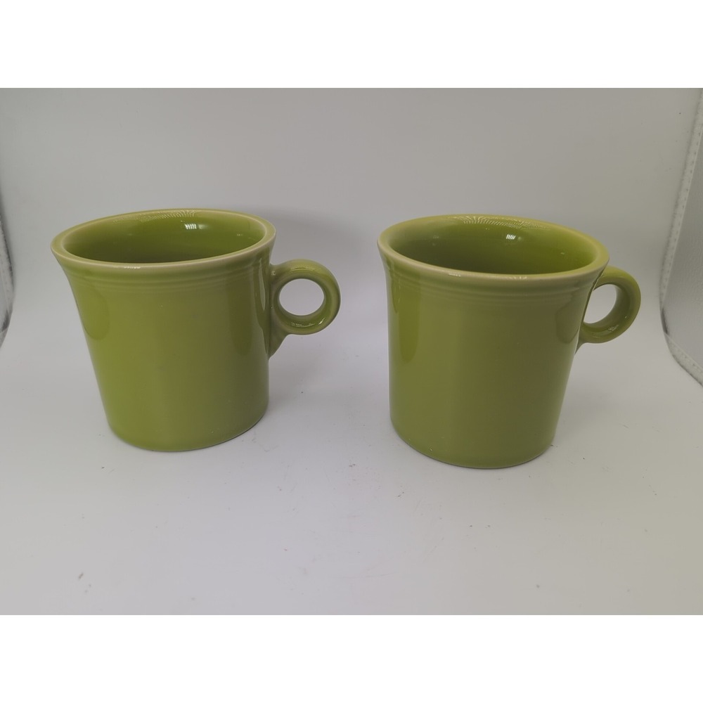 Fiesta Ware Coffee Mug Lime Green Light Set 0f 2 Ring Tom & Jerry Ring Handle